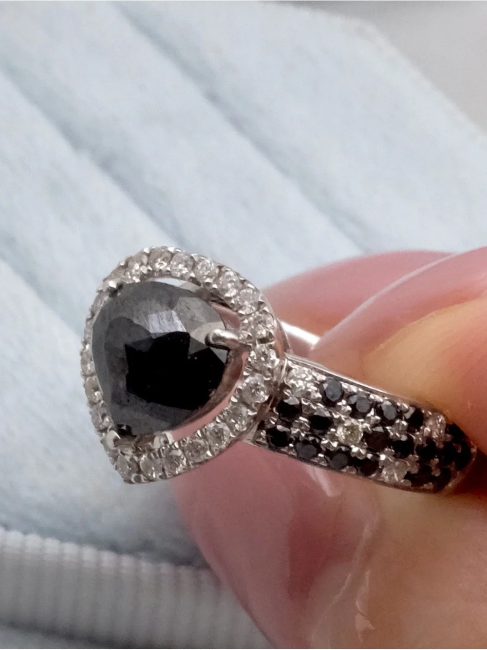 Black Diamond Ring | K18 White Gold